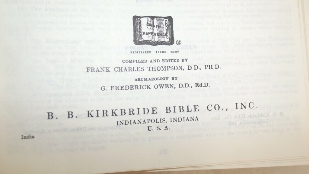 Frank Charles Thompson Bible